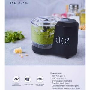 RAE DUNN Mini Electric Food Chopper 100 Watt Power